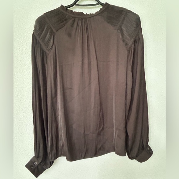 Rachel Zoe BLACK Long Sleeve Silk Blouse - Picture 2 of 2